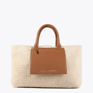 Lola Casademunt Bolsos Shopper | Bandoleras<Shopper de borreguito CRUDO-MARRON