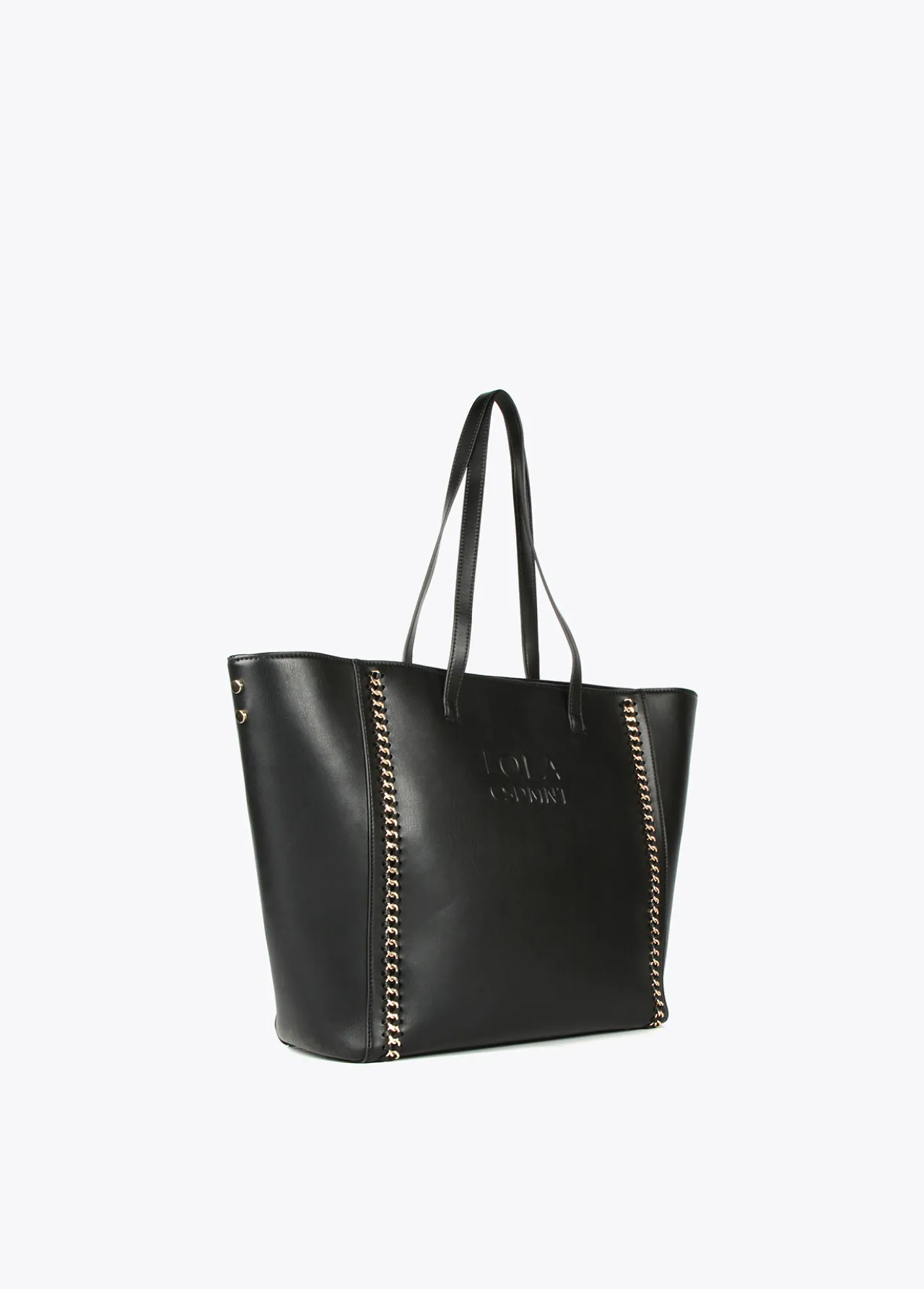 shopper_detalle_cadenas_2.webp Lola Casademunt Bolsos De Hombro | Bolsos Grandes<Shopper detalle cadenas NEGRO