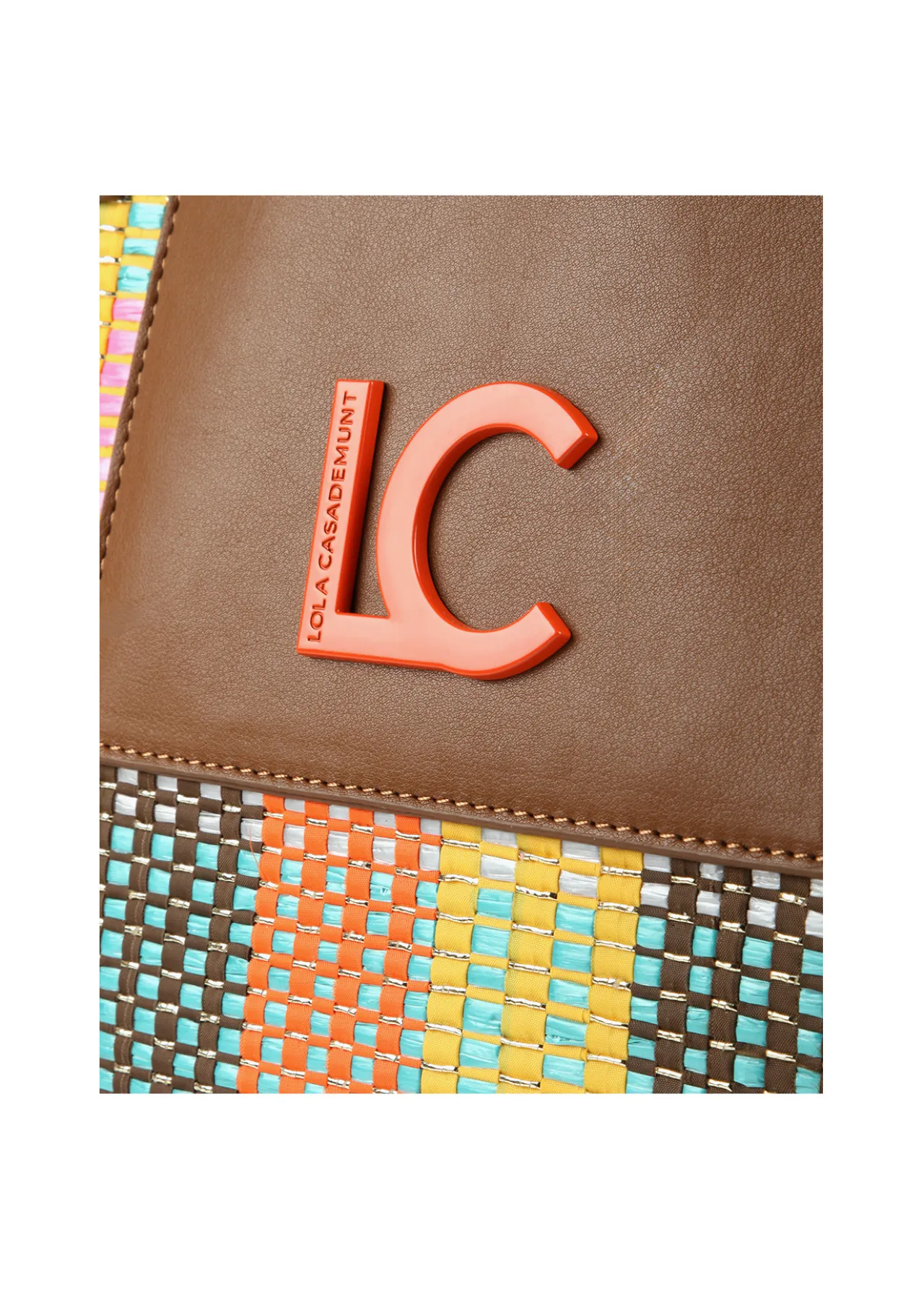 Lola Casademunt Bolsos<Shopper doble asa multicolor MARRON-NARANJA