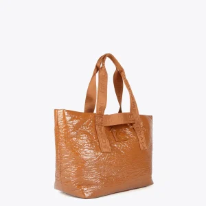 Lola Casademunt Bolsos Shopper | Bolsos De Hombro<Shopper efecto charol MARRON
