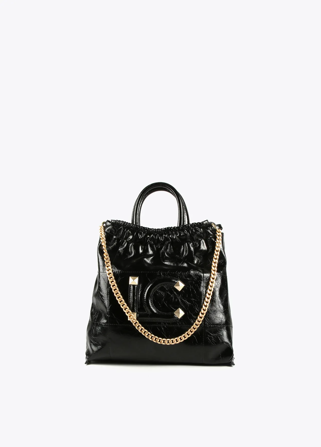shopper_efecto_piel_brillante_0.webp Lola Casademunt Bolsos Shopper | Bolsos De Hombro<Shopper efecto piel brillante NEGRO