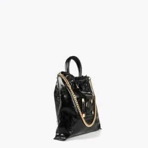 Lola Casademunt Bolsos Shopper | Bolsos De Hombro<Shopper efecto piel brillante NEGRO