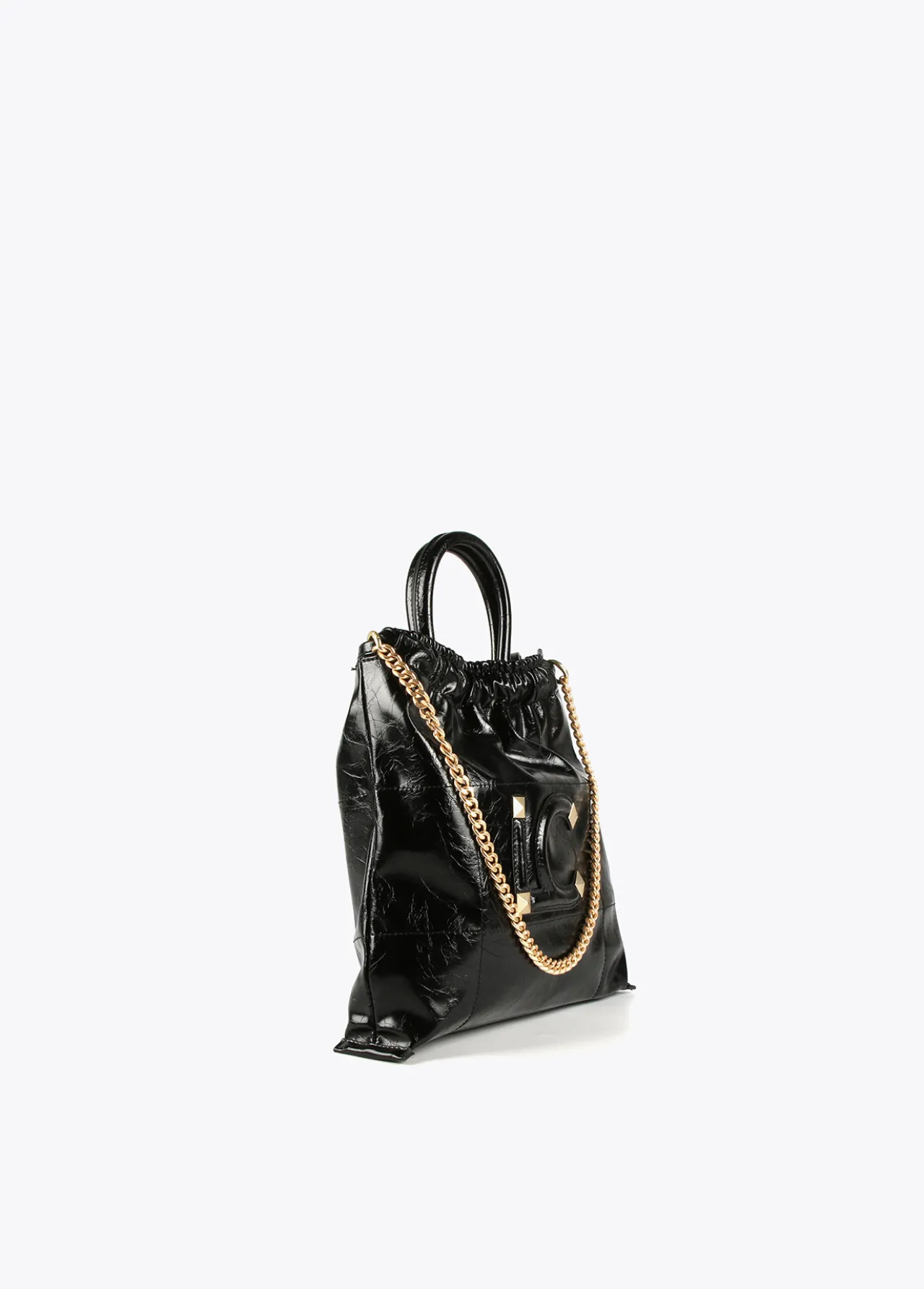 shopper_efecto_piel_brillante_3.webp Lola Casademunt Bolsos Shopper | Bolsos De Hombro<Shopper efecto piel brillante NEGRO