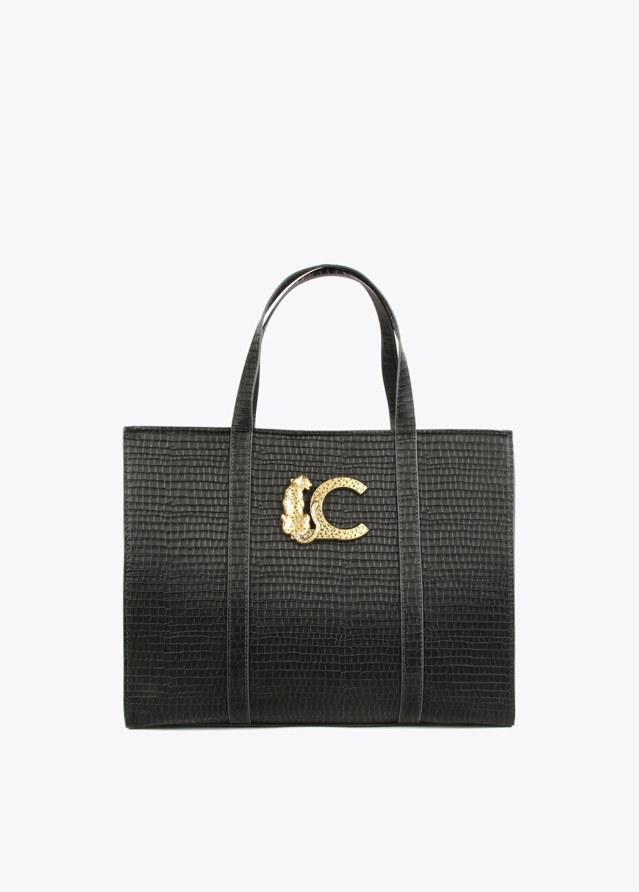 shopper_efecto_piel_cocodrilo_0.webp Lola Casademunt Bolsos Shopper | Bolsos De Hombro<Shopper efecto piel cocodrilo NEGRO