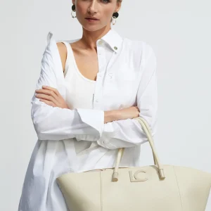 Lola Casademunt Bolsos Shopper | Bolsos De Hombro<Shopper efecto piel granulado CRUDO