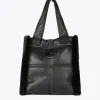 Lola Casademunt Bolsos Shopper | Bolsos De Hombro<Shopper efecto piel y pelo NEGRO
