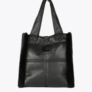 Lola Casademunt Bolsos Shopper | Bolsos De Hombro<Shopper efecto piel y pelo NEGRO