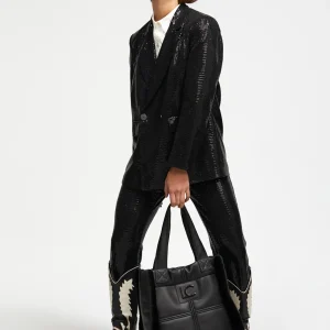Lola Casademunt Bolsos Shopper | Bolsos De Hombro<Shopper efecto piel y pelo NEGRO