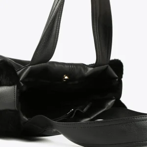 Lola Casademunt Bolsos Shopper | Bolsos De Hombro<Shopper efecto piel y pelo NEGRO