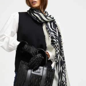 Lola Casademunt Bolsos Shopper | Bolsos Grandes<Shopper estampado zebra NEGRO