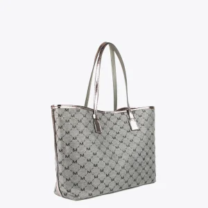 Lola Casademunt Bolsos Shopper | Bolsos De Hombro<Shopper gris monograma NEGRO-GRIS