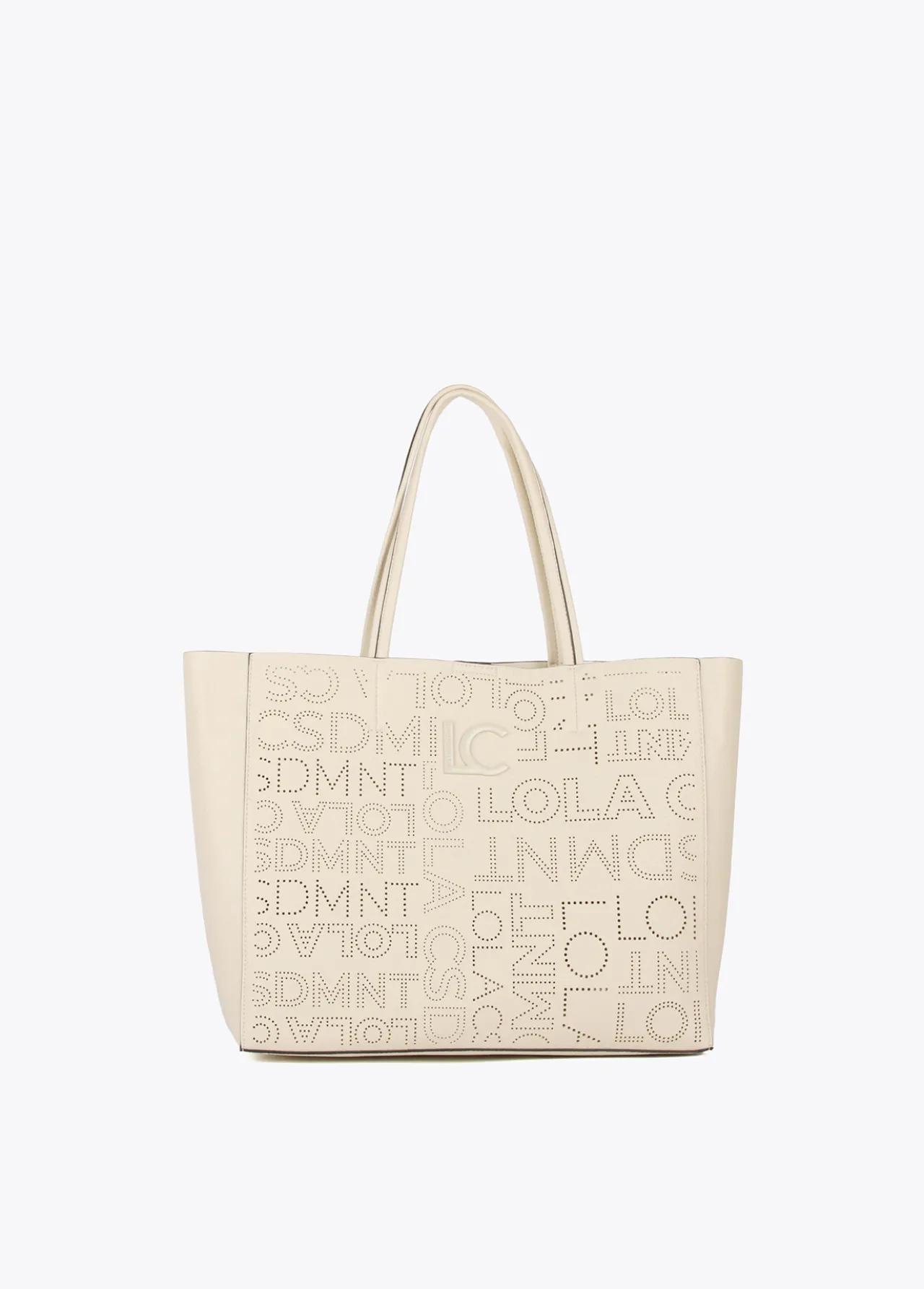 shopper_logo_troquelado_0-2.webp Lola Casademunt Bolsos Shopper | Bolsos De Hombro<Shopper logo troquelado CRUDO