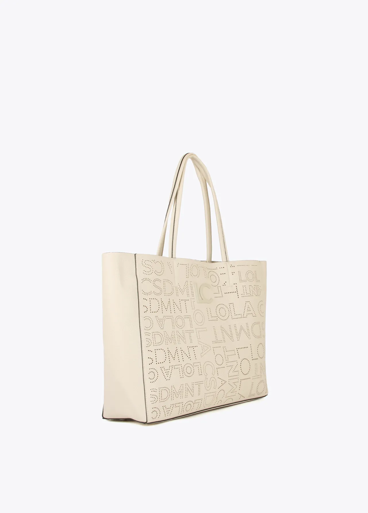 shopper_logo_troquelado_5.webp Lola Casademunt Bolsos Shopper | Bolsos De Hombro<Shopper logo troquelado CRUDO
