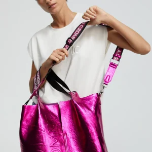 Lola Casademunt Bolsos Shopper | Bolsos De Hombro<Shopper metalizado FUCSIA