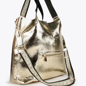 Lola Casademunt Bolsos Shopper | Bolsos De Hombro<Shopper metalizado FUCSIA
