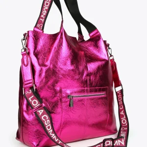 Lola Casademunt Bolsos Shopper | Bolsos De Hombro<Shopper metalizado FUCSIA