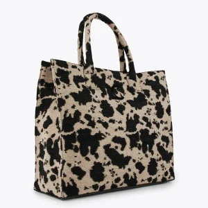 Lola Casademunt Bolsos Shopper | Bolsos Grandes<Shopper tejido animal CRUDO-NEGRO