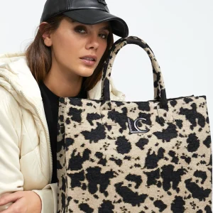 Lola Casademunt Bolsos Shopper | Bolsos Grandes<Shopper tejido animal CRUDO-NEGRO