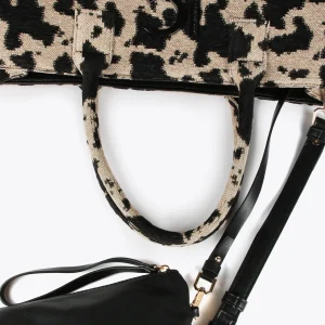 Lola Casademunt Bolsos Shopper | Bolsos Grandes<Shopper tejido animal CRUDO-NEGRO