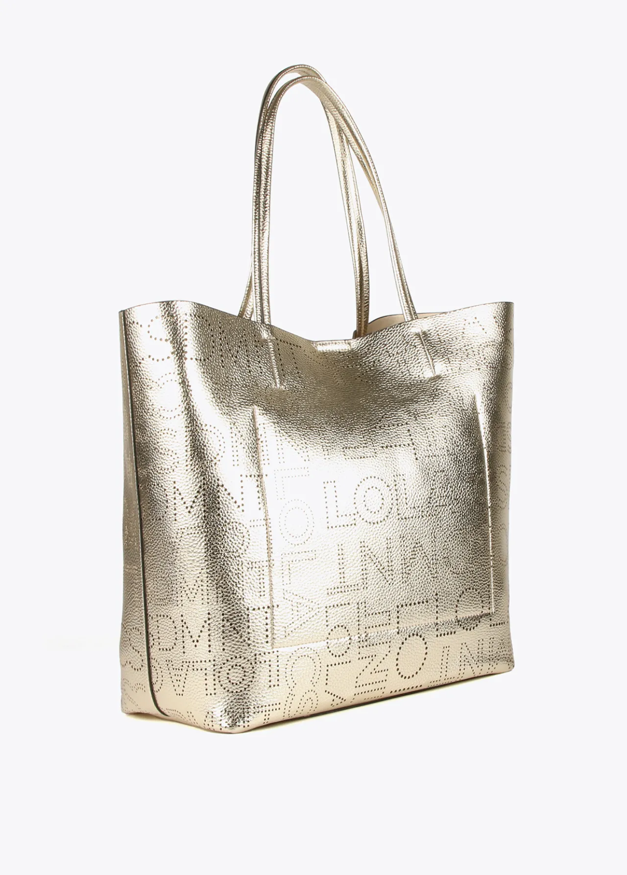 shopper_troquelado_4.webp Lola Casademunt Bolsos Shopper | Bolsos De Hombro<Shopper troquelado DORADO