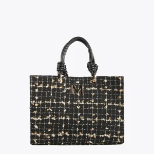 Lola Casademunt Bolsos Shopper | Bolsos Grandes<Shopper tweed NEGRO-METAL