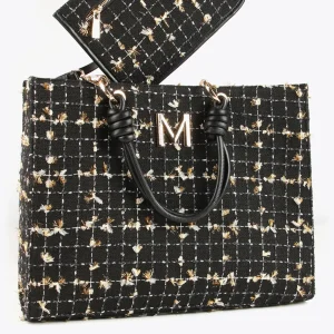 Lola Casademunt Bolsos Shopper | Bolsos Grandes<Shopper tweed NEGRO-METAL