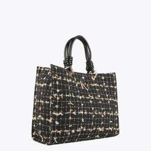 Lola Casademunt Bolsos Shopper | Bolsos Grandes<Shopper tweed NEGRO-METAL