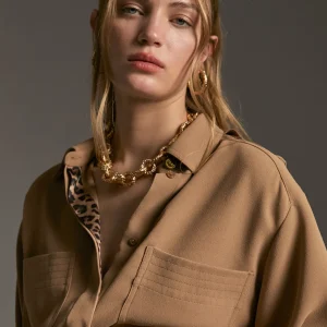 Lola Casademunt Camisas Y Blusas<Sobre camisa bolsillos CAMEL