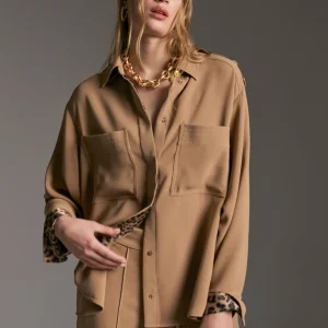 Lola Casademunt Camisas Y Blusas<Sobre camisa bolsillos CAMEL
