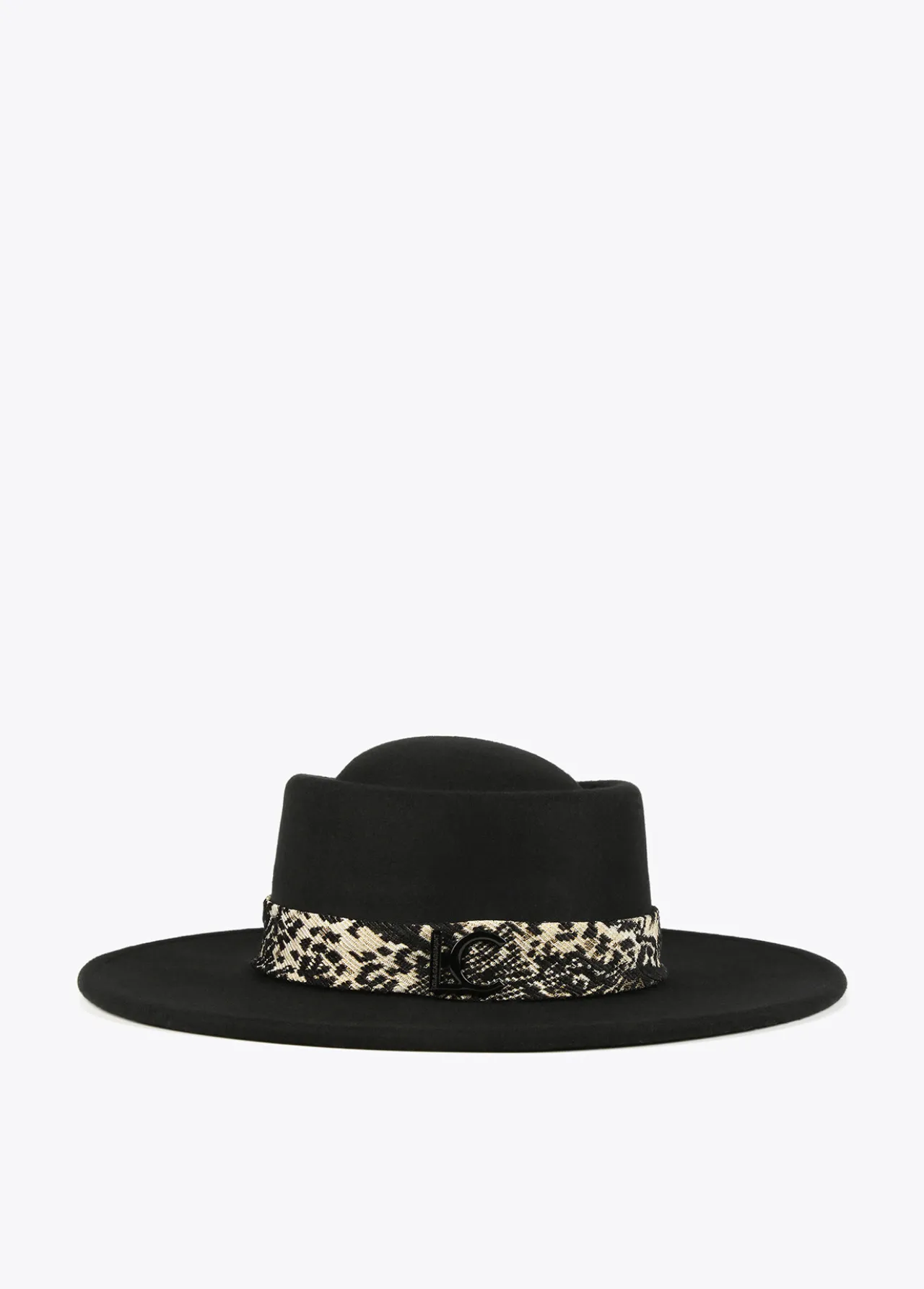 sombrero_cinta_jacquard_1.webp Lola Casademunt Animal Print | Gorros Sombreros Y Guantes<Sombrero cinta jacquard NEGRO
