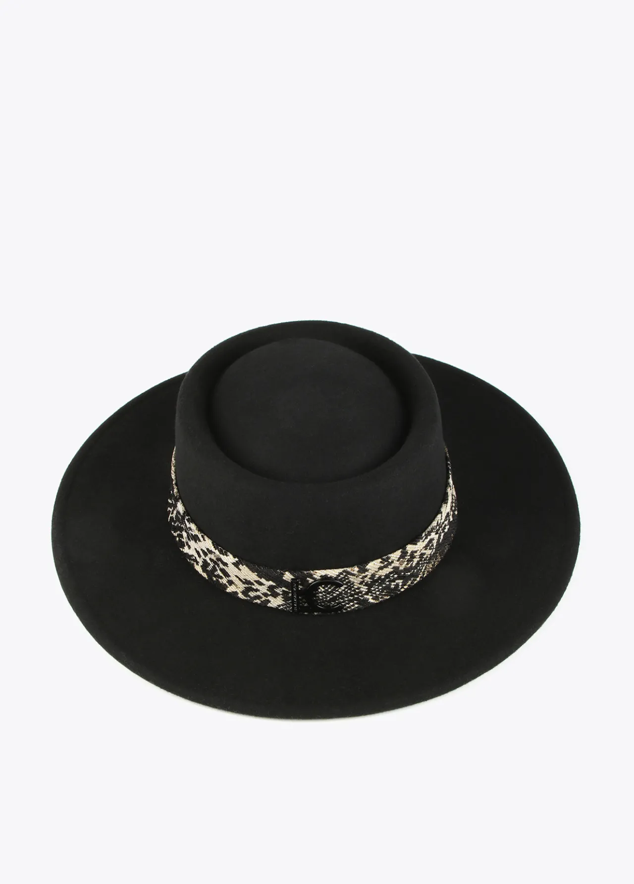sombrero_cinta_jacquard_4.webp Lola Casademunt Animal Print | Gorros Sombreros Y Guantes<Sombrero cinta jacquard NEGRO