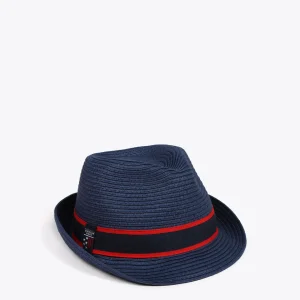 Lola Casademunt Gorros Sombreros Y Guantes<Sombrero de paja azul y cinta logotipada  - Lola Casademunt CRUDO
