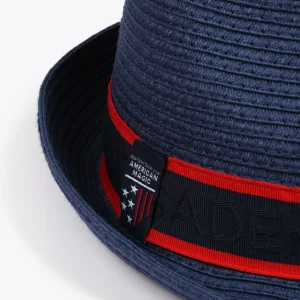Lola Casademunt Gorros Sombreros Y Guantes<Sombrero de paja azul y cinta logotipada  - Lola Casademunt CRUDO