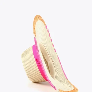 Lola Casademunt Accesorios | Baño<Sombrero efecto ráfia y bordados FUCSIA