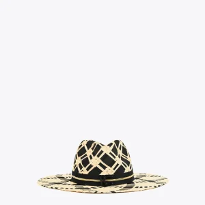 Lola Casademunt Accesorios | Baño<Sombrero trenzado bicolor NEGRO