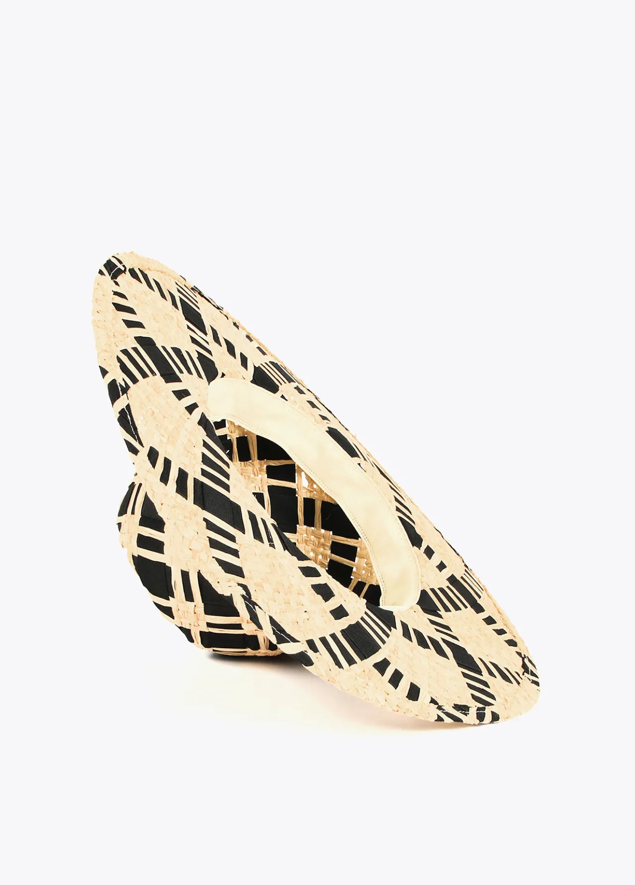 sombrero_trenzado_bicolor_2.webp Lola Casademunt Accesorios | Baño<Sombrero trenzado bicolor NEGRO