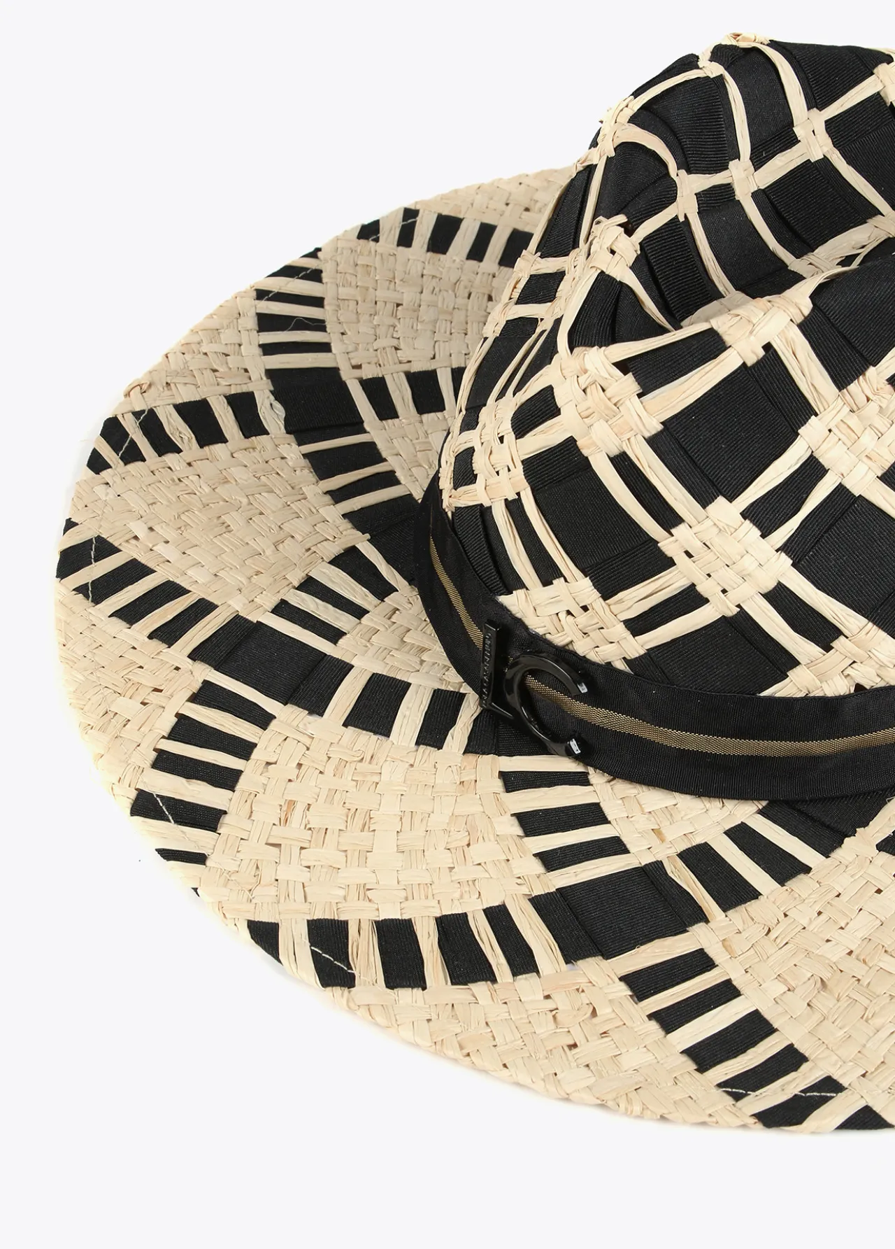 sombrero_trenzado_bicolor_3.webp Lola Casademunt Accesorios | Baño<Sombrero trenzado bicolor NEGRO