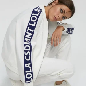 Lola Casademunt Sudaderas<Sudadera bicolor cremallera CRUDO