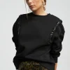 Lola Casademunt Sudaderas<Sudadera con pedrería NEGRO