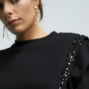 Lola Casademunt Sudaderas<Sudadera con pedrería NEGRO
