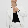 Lola Casademunt Chaquetas Y Gabardinas<Sudadera cremallera con lentejuelas CRUDO