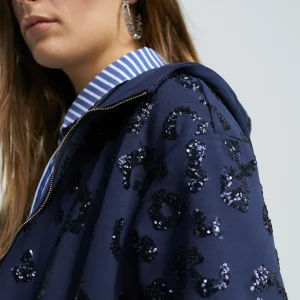 Lola Casademunt Sudaderas<Sudadera detalle lentejuela AZULNOCHE