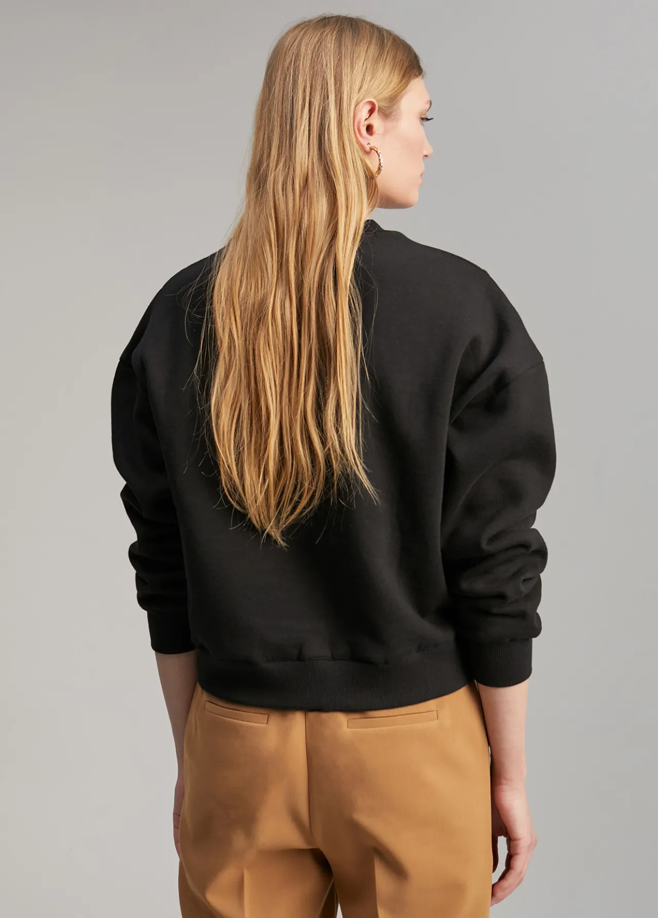 sudadera_detalle_tigres_2.webp Lola Casademunt Animal Print | Sudaderas<Sudadera detalle tigres NEGRO