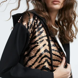 Lola Casademunt Animal Print | Sudaderas<Sudadera lentejuelas NEGRO-METAL