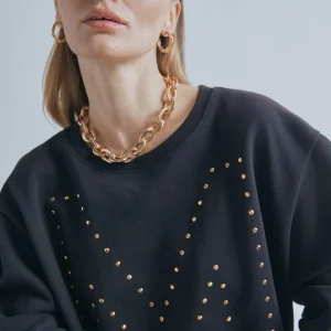 Lola Casademunt Sudaderas<Sudadera M detalle strass |  Ropa | Lola Casademunt NEGRO