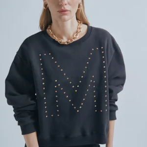 Lola Casademunt Sudaderas<Sudadera M detalle strass |  Ropa | Lola Casademunt NEGRO
