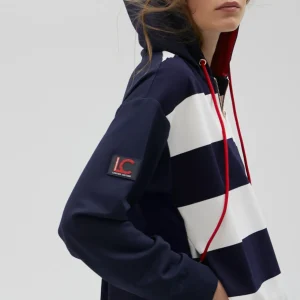 Lola Casademunt Sudaderas<Sudadera rayas bicolor con cierre frontal - Lola Casademunt AZUL-BLANCO