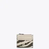 Lola Casademunt Bolsos | Accesorios<Tarjetero animal print zebra CRUDO-MARRON