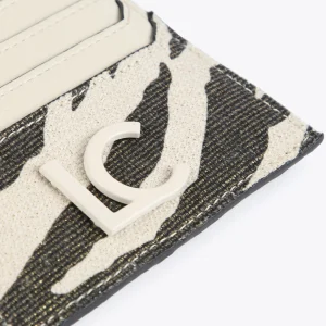 Lola Casademunt Bolsos | Accesorios<Tarjetero animal print zebra CRUDO-MARRON
