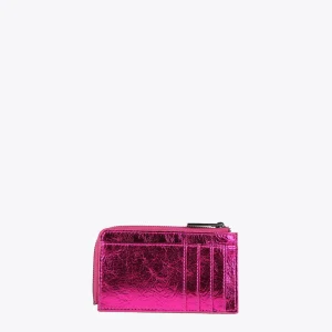 Lola Casademunt Carteras Y Monederos<Tarjetero metalizado FUCSIA